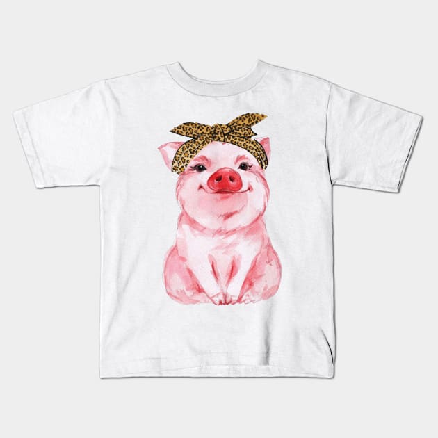 Cute Pig Farmer Kids T-Shirt by QUYNH SOCIU